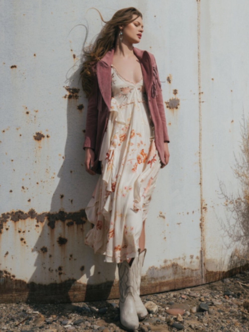 NEW Revolve Free People Audrey Dress Copper Rose Combo Small - Picture 9 of 17